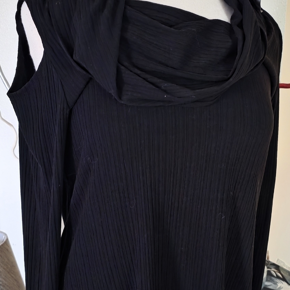 Attitude Black Cold Shoulder Top